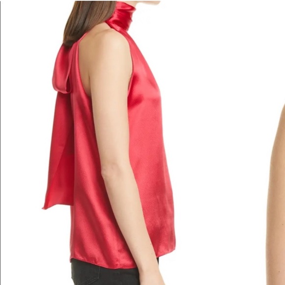 SALONI Michelle Red Hammered Silk Halter Top- NWT - Picture 7 of 11